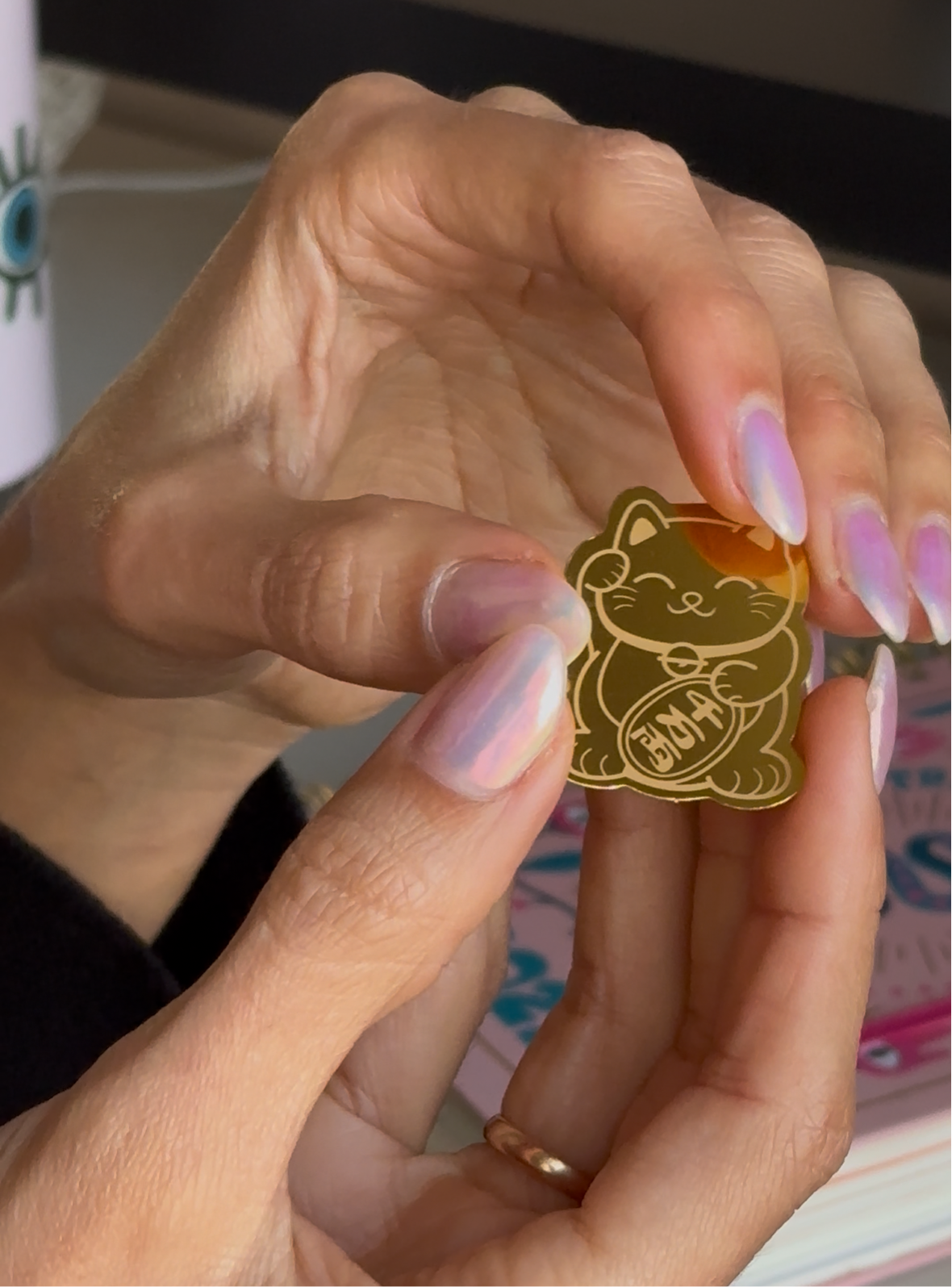 Stikers gatito de la suerte