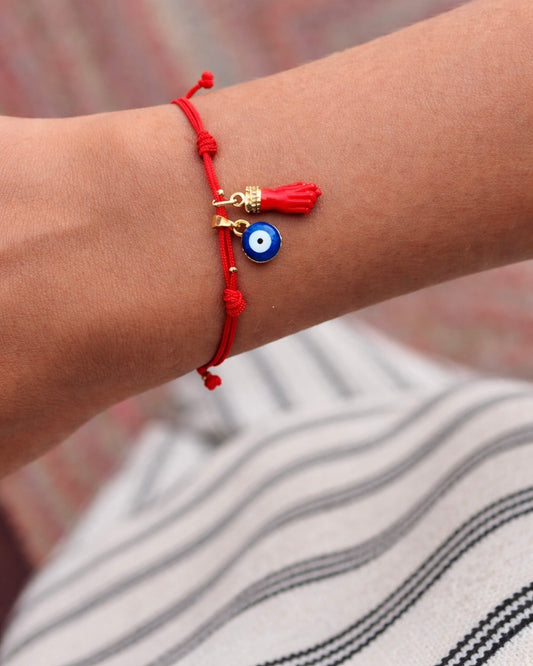 Pulsera Amuleto Protección Intensa
(ojo protector + mano roja)
