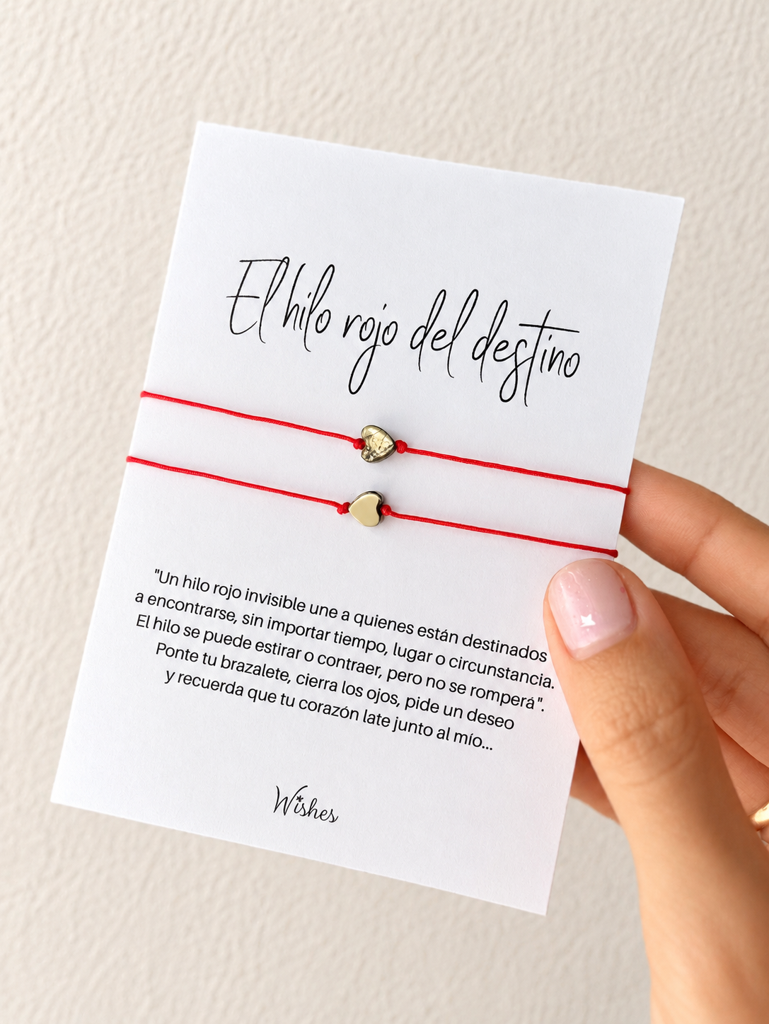 Hilo rojo del destino corazón pirita