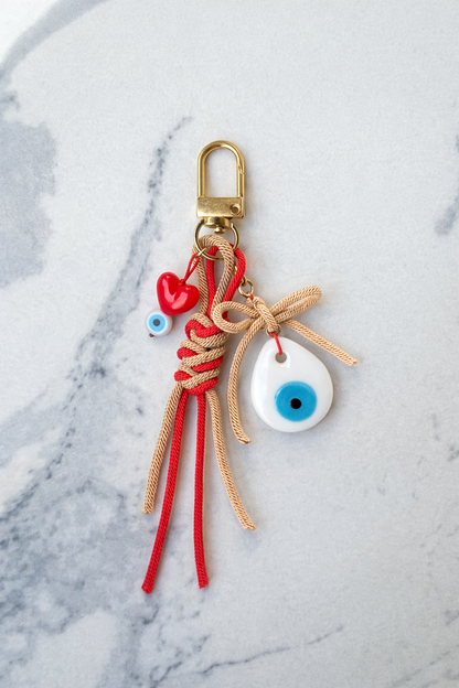 Llavero protección ojito blanco