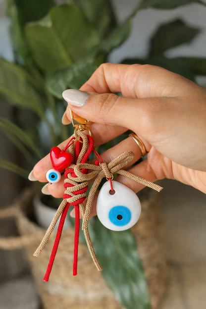 Llavero protección ojito blanco