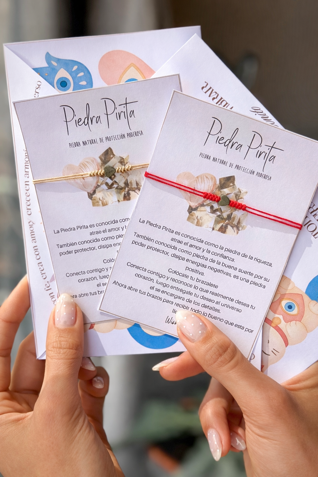 Corazón piedra pirita hilo doble 🤍