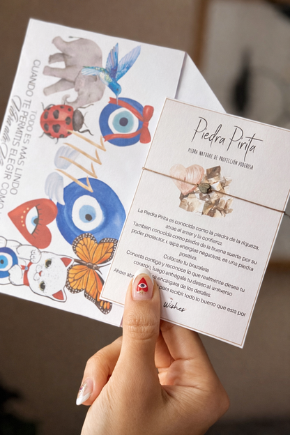 Corazón piedra pirita simple 🤍