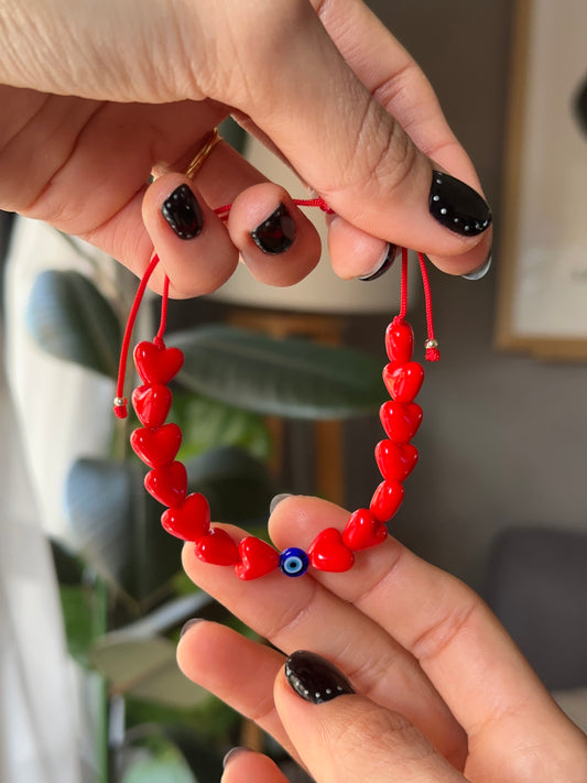 Amuleto corazones ojo mini